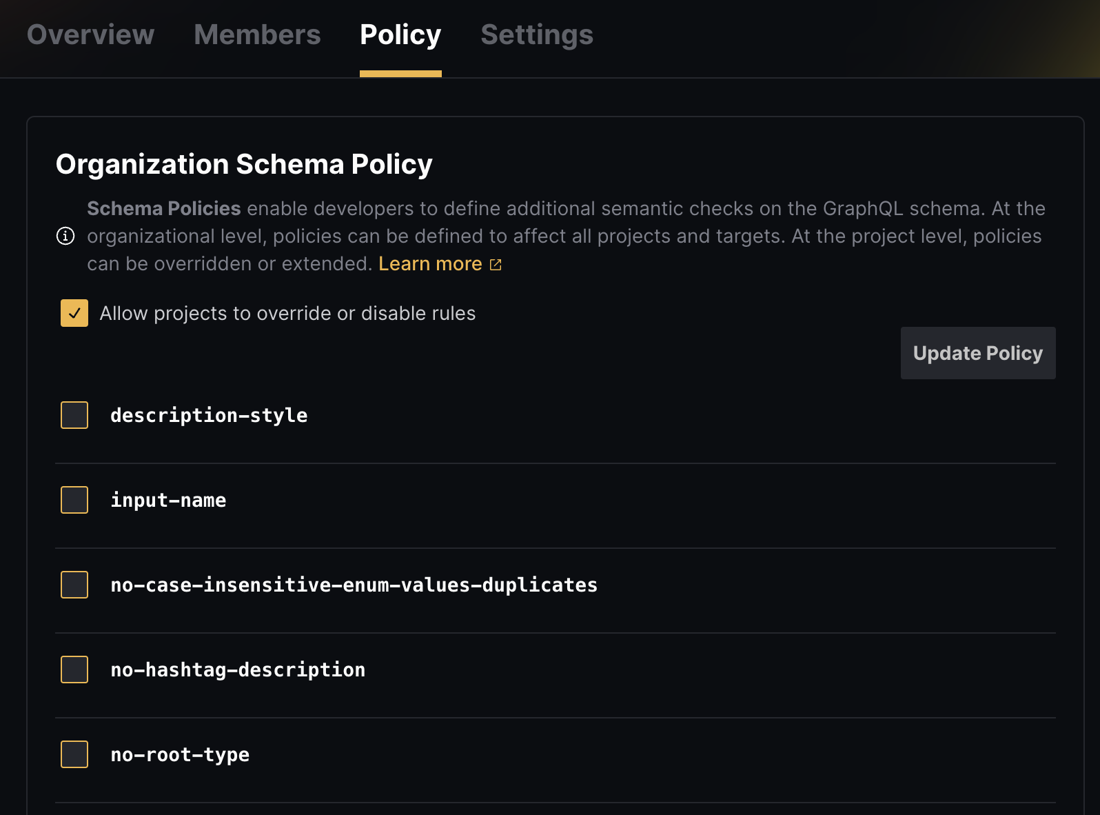 Choose a custom policy and enforce best practices